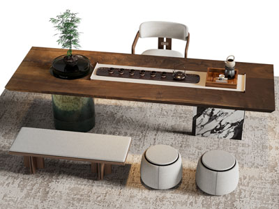 新中式实木茶桌椅组合