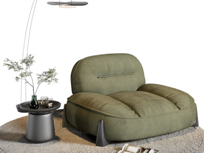 现代布艺懒人沙发 边几