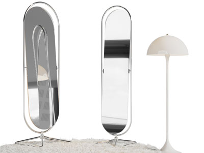 现代穿衣镜 落地灯