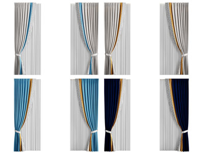 现代拼接布艺窗帘窗纱