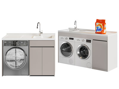 现代洗衣机收纳柜