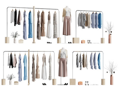现代女装衣架展架 美陈