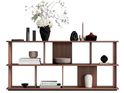 现代实木开放式玄关柜 边柜