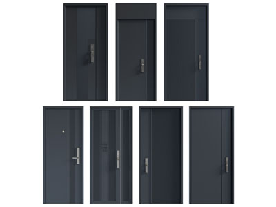 现代密码锁入户门 平开门 防盗门3d模型 现代密码锁入户门 平开门 防盗门