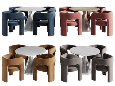 现代圆形休闲桌椅组合