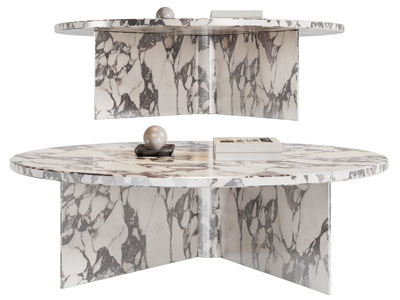 现代圆形大理石茶几3d模型 现代圆形大理石茶几