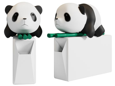 现代卡通大熊猫雕塑雕刻3d模型 现代卡通大熊猫雕塑雕刻