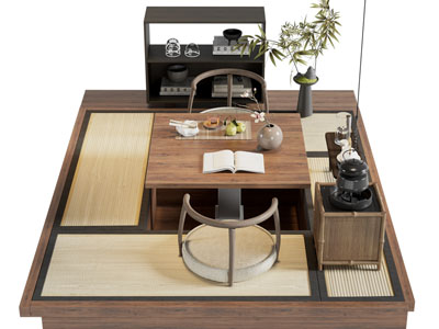 新中式榻榻米茶桌椅组合