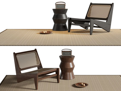 侘寂风休闲椅子 边几