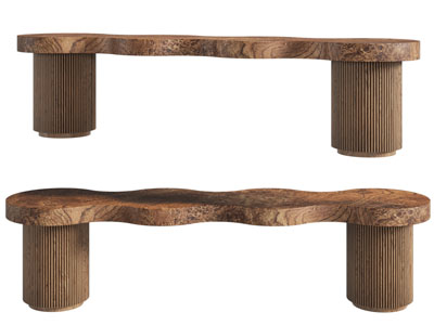 侘寂风实木长凳子