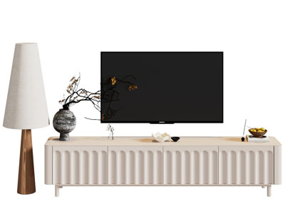 侘寂风电视柜 电视 落地灯