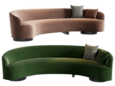 现代布艺多人沙发