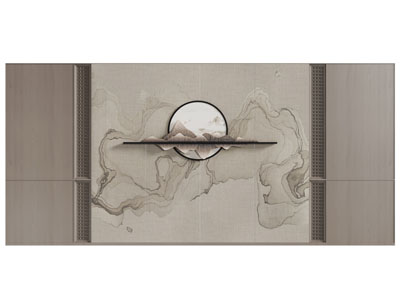 新中式背景墙3d模型 新中式背景墙