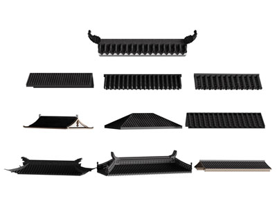 新中式瓦片屋檐 建筑构件