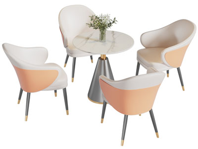 现代商务洽谈休闲椅子 边几