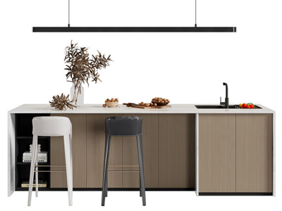 现代水吧台 吧椅