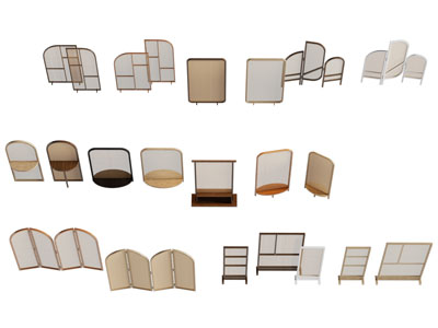 侘寂风屏风3d模型 侘寂风屏风