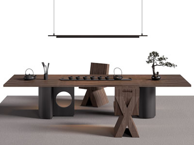 新中式实木茶桌椅组合