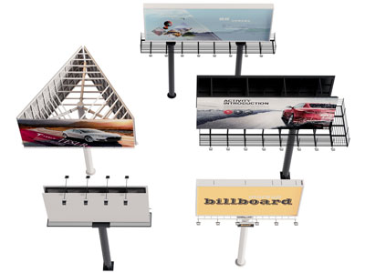 现代户外广告牌3d模型 现代户外广告牌