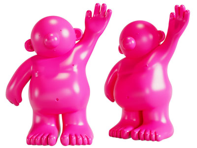 现代举手的抽象小人雕塑雕刻 摆件组合