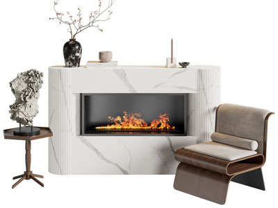 侘寂风壁炉火炉 休闲椅子