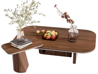 现代实木椭圆形茶几 边几3d模型 现代实木椭圆形茶几 边几