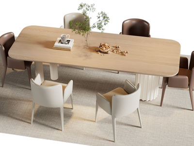 现代实木餐桌椅组合