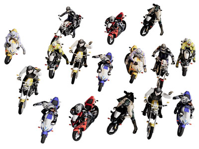 现代骑摩托车的骑手 男人 多人 人物