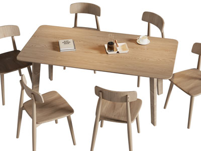 北欧实木餐桌椅组合