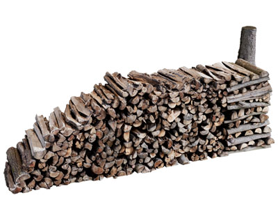 现代木段 木材 柴火堆 木材堆