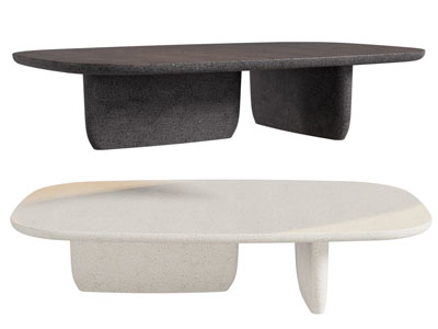 侘寂风茶几3d模型 侘寂风茶几