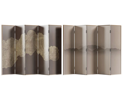 新中式屏风3d模型 新中式屏风