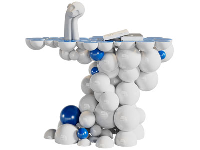 现代泡泡堆积造型的茶几3d模型 现代泡泡堆积造型的茶几