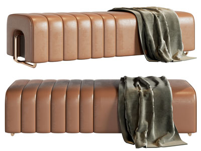 现代长方形皮质沙发凳子