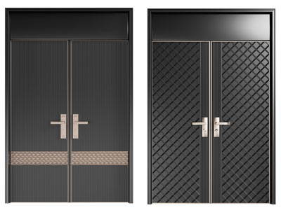 新中式大门 双开门 入户门3d模型 新中式大门 双开门 入户门