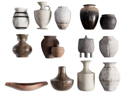 侘寂风陶艺器皿 摆件组合