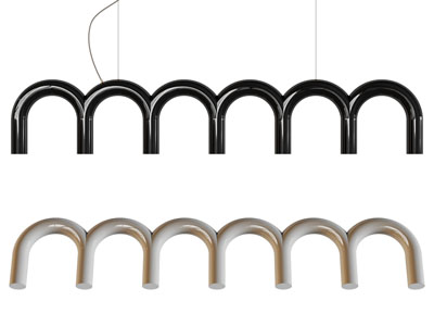 现代金属U形管吊灯