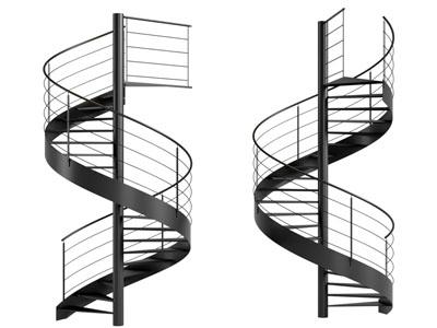 现代金属旋转楼梯3d模型 现代金属旋转楼梯