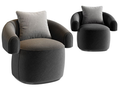 现代布艺单人沙发