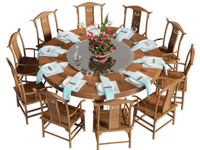 新中式实木餐桌椅组合