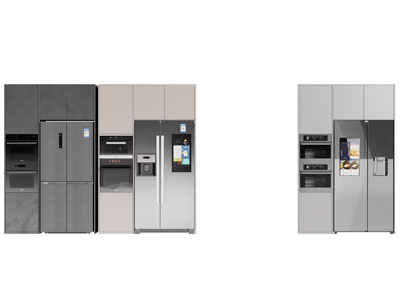 现代嵌入电冰箱的高柜