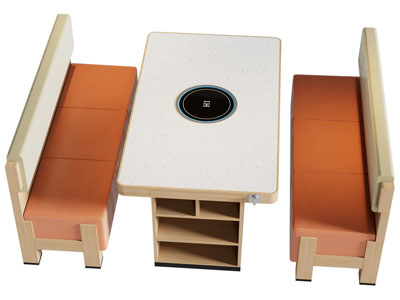 现代火锅店卡座餐桌椅组合