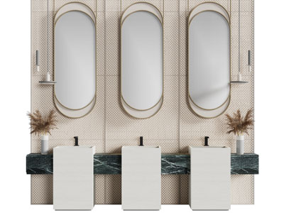 现代洗手台 镜子