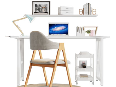 现代书桌椅组合3d模型 现代书桌椅组合