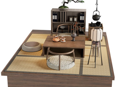 新中式榻榻米 茶桌椅组合