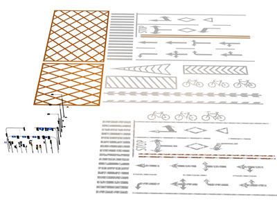 现代交通标识 路灯 指示牌