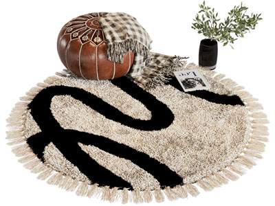 现代南瓜造型的沙发凳子 圆形地毯