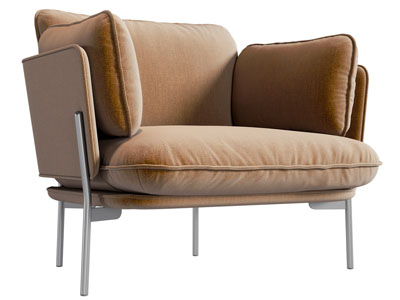 现代布艺单人沙发