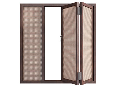 现代中古风实木折叠窗户3d模型 现代中古风实木折叠窗户