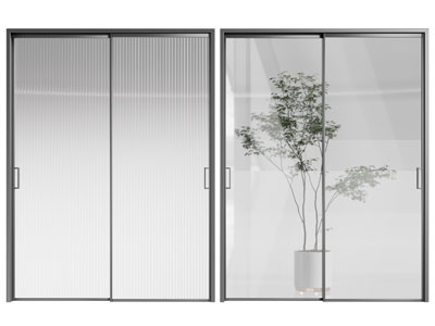 现代玻璃推拉门3d模型 现代玻璃推拉门